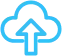 ícone do símbolo usado para publicação em nuvem ou para enviar dados online - uma nuvem com uma seta apontada para ela