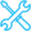 ícone de duas ferramentas de construção e manutenção se cruzando, formando um X